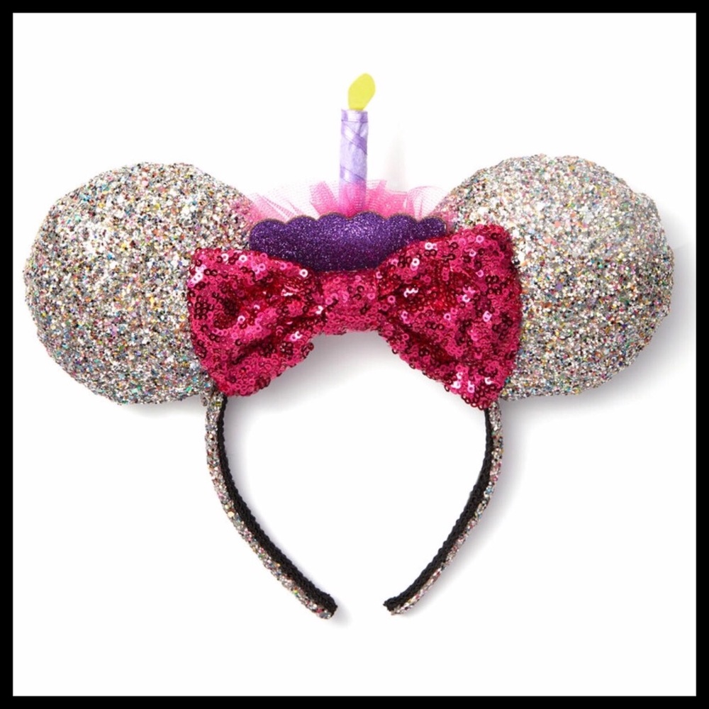 DISNEY MINNIE MOUSE BIRTHDAY HEADBAND EARS - Picture 1 of 2